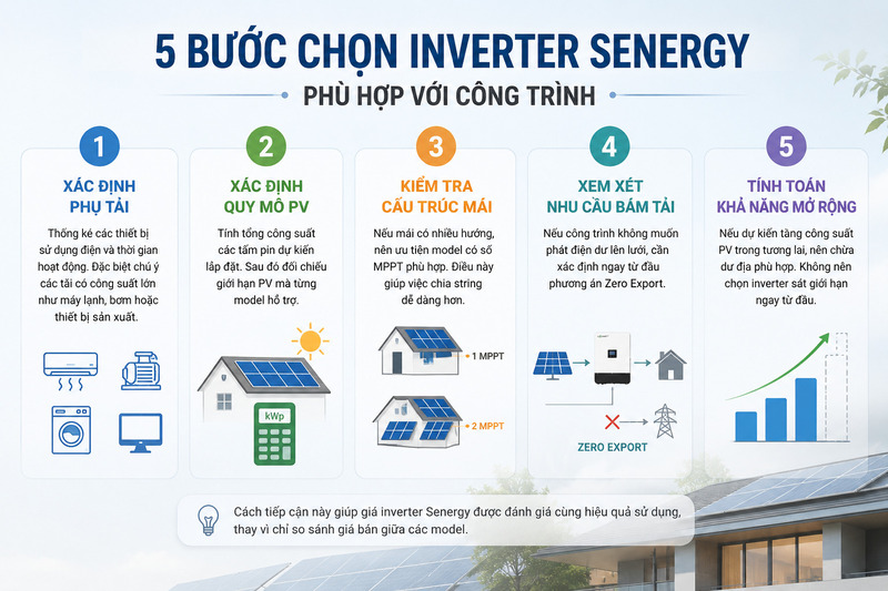 5 bước chọn inverter Senergy phù hợp với công trình